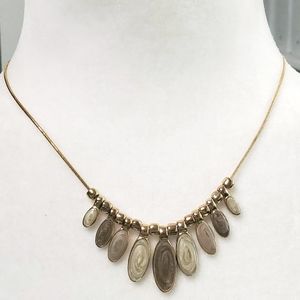 Worthington Vintage Brown Oval Droplets Slide Necklace